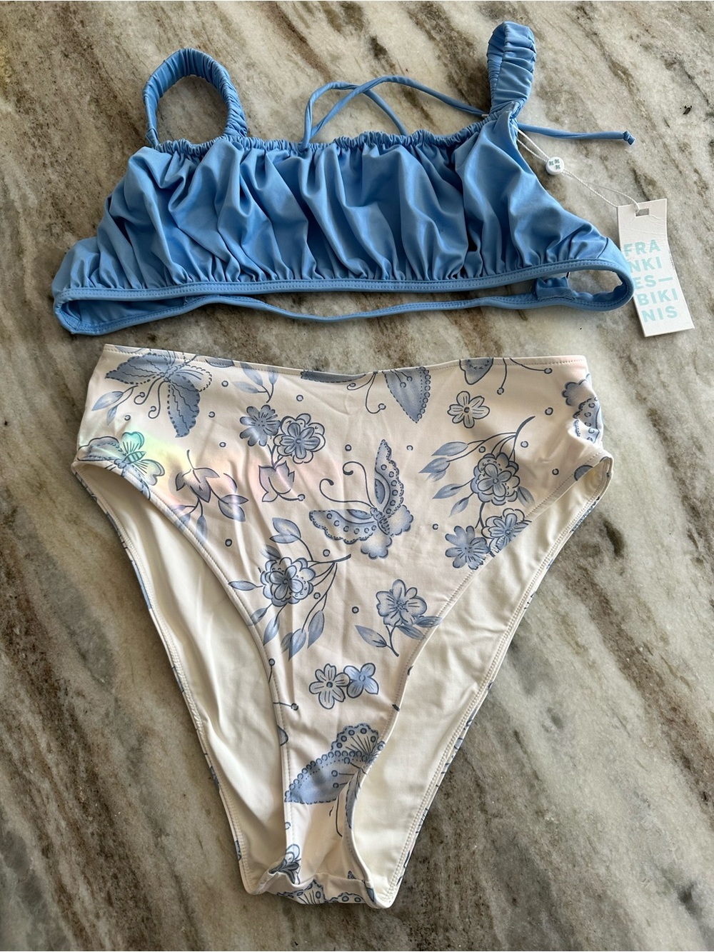 Frankie's Bikinis | NWT Greta Top L & High Waist Butterfly Print Bottom S
